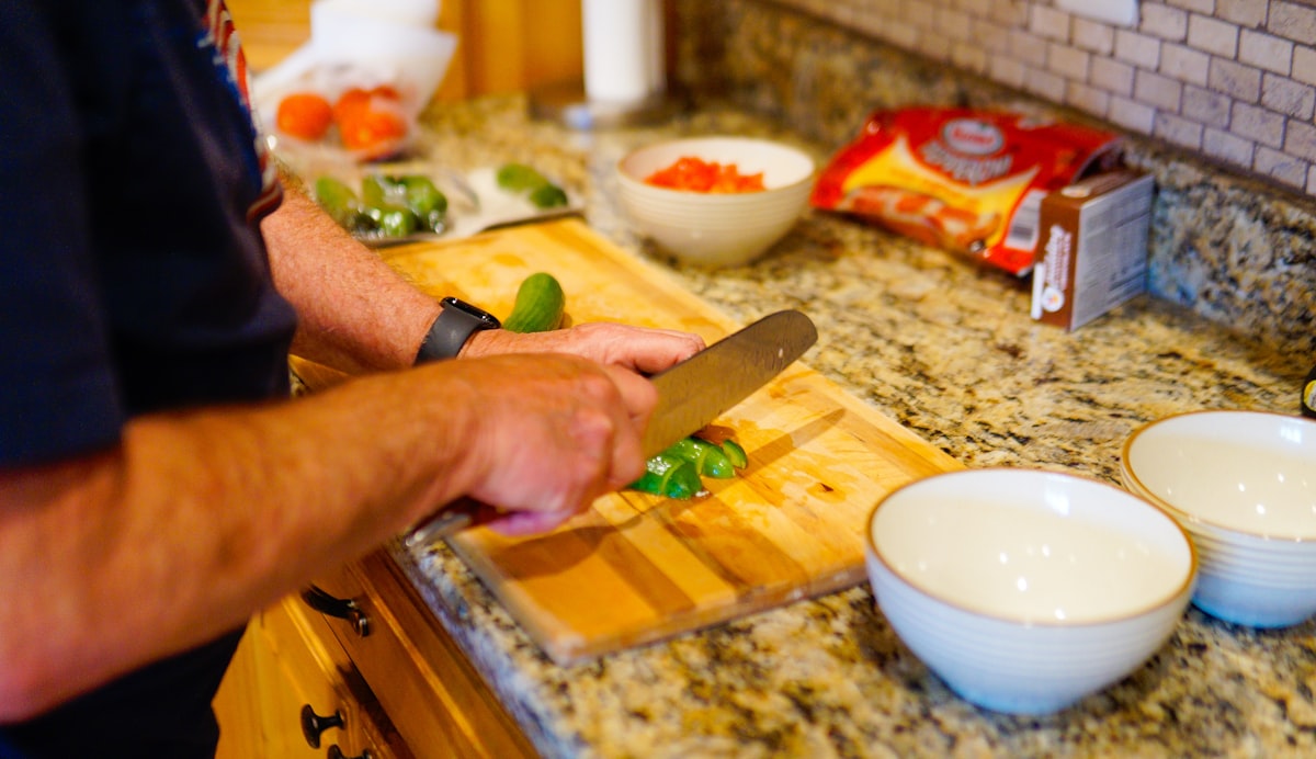 Fresh healthy meal preparation with colorful vegetables and lean proteins